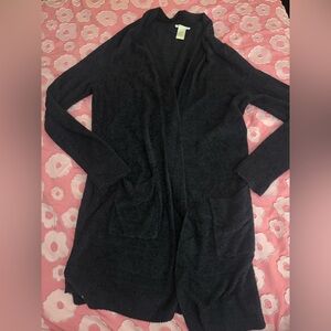 Matty M Black Open-Front Cardigan